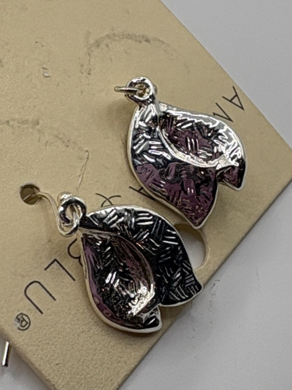 Amanda Blu Brown Crystal Leaf Drop Earrings - Picture 4 of 5